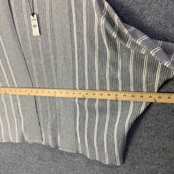 New Express Gray Striped Open Cardigan Size XL Women's - Picture 4 of 9